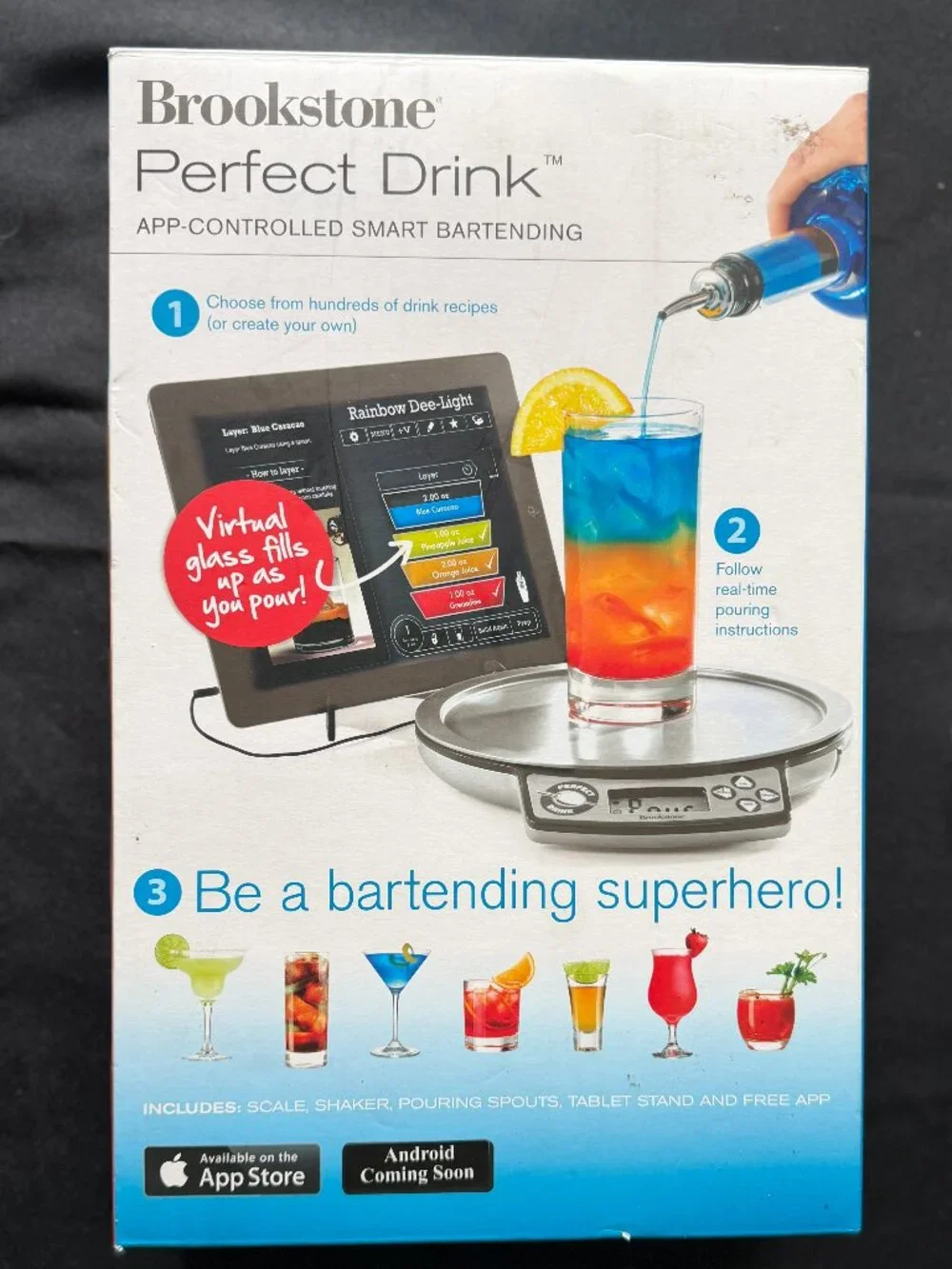 Brookstone Perfect Drink App Controlled Smart Bartending Cocktail Scale Kit